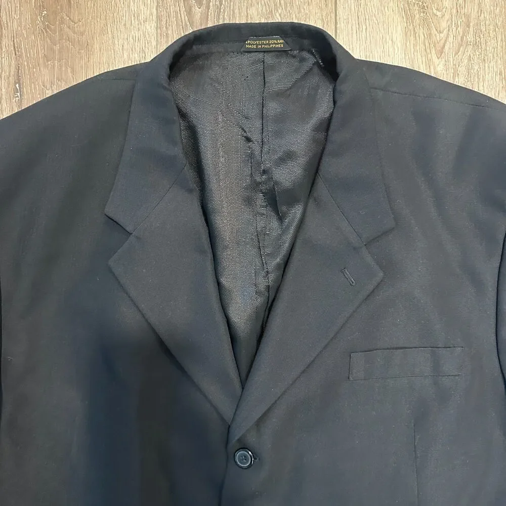 Men's Classic Black Blazer Suit Jacket Sport Coat Big & Tall Size 52R